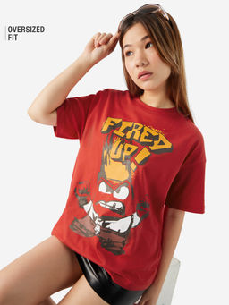 The Souled Store - Official Inside Out: Fired Up Women Oversized T-Shirts