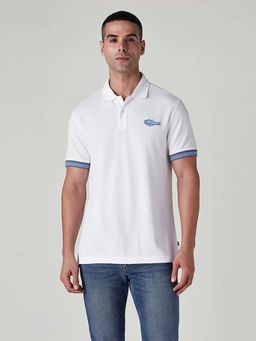 Levi's - Men White Cotton Regular Fit Polo T-Shirt