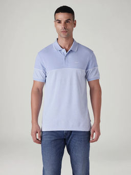 Levi's - Men Blue Cotton Regular Fit Polo T-Shirt