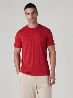 Levi's - Men Red Cotton Slim Fit T-Shirt