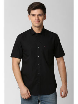 Peter England - Men Black Cotton Slim Fit Shirt