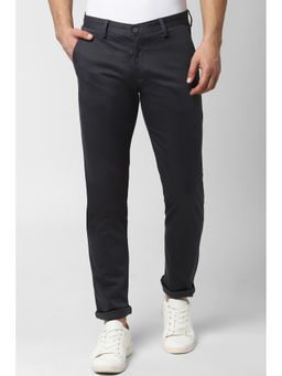 Peter England - Men Grey Cotton Blend Super Slim Fit Trouser