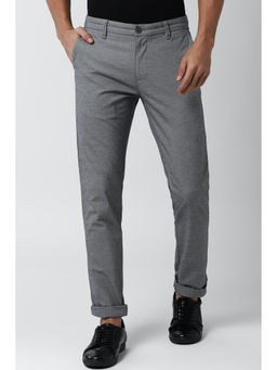 Peter England - Men Grey Cotton Blend Super Slim Fit Trouser