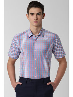 Peter England - Men Pink Cotton Blend Regular Fit Shirt