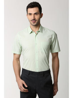 Peter England - Men Green Cotton Regular Fit Shirt