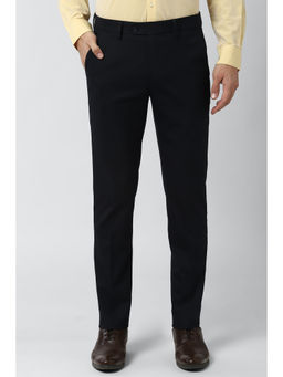 Peter England - Men Black Polyester Slim Fit Trouser