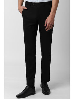 Peter England - Men Black Polyester Regular Fit Trouser