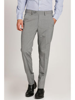 Peter England - Men Grey Polyester Blend Regular Fit Trouser