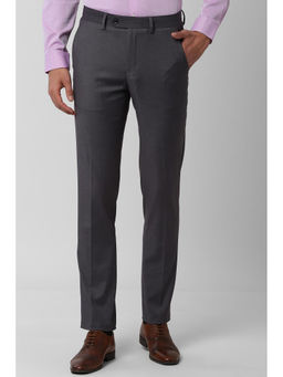 Peter England - Men Grey Terylene Slim Fit Trouser
