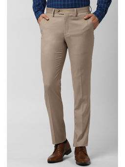 Peter England - Men Beige Terylene Slim Fit Trouser