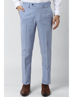 Peter England - Men Blue Terylene Regular Fit Trouser