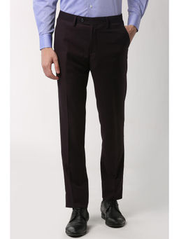 Peter England - Men Maroon Terylene Regular Fit Trouser