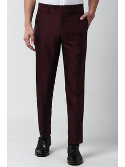 Peter England - Men Maroon Terylene Regular Fit Trouser