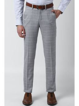 Peter England - Men Grey Terylene Slim Fit Trouser
