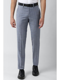 Peter England - Men Blue Terylene Slim Fit Trouser