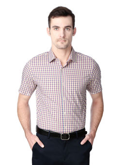 Peter England - Men Yellow Cotton Regular Fit Shirt