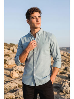 Simon Carter - Men Blue Cotton Slim Fit Shirt