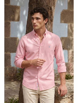 Simon Carter - Men Pink Cotton Slim Fit Shirt