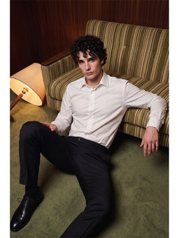 Simon Carter - Men White Cotton Blend Slim Fit Shirt