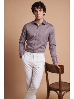 Simon Carter - Men Purple Cotton Blend Slim Fit Shirt