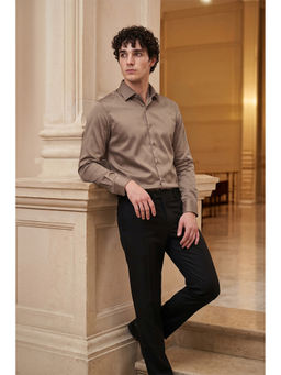 Simon Carter - Men Brown Cotton Blend Slim Fit Shirt