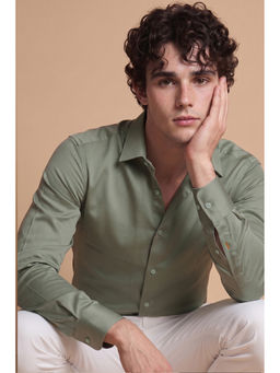 Simon Carter - Men Green Cotton Blend Slim Fit Shirt