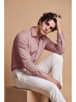 Simon Carter - Men Pink Cotton Blend Slim Fit Shirt