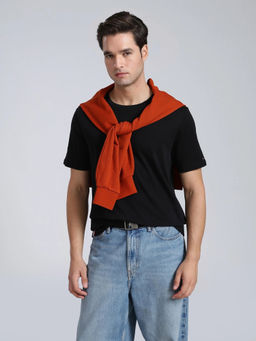 Tommy Hilfiger - Men Brown Cotton Regular Fit T-Shirt