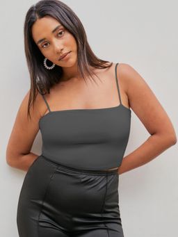 Cider - Grey Solid Classic Crop Top