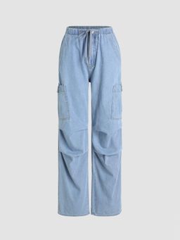 Cider - Blue Denim Drawstring Cargo Pant