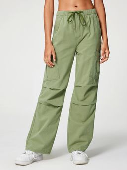 Cider - Green Denim Drawstring Cargo Pant