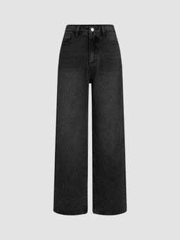 Cider - Black Yoney Denim Solid Straight Leg Jeans