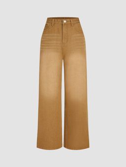 Cider - Khaki Yoney Denim Solid Straight Leg Jeans