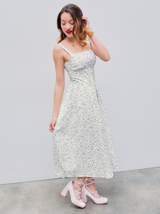 knee length dresses for ladies White Lace Corset Midi Dress