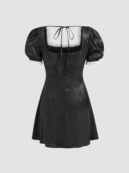 chinese dress ladies CIDER Women's Gothic Dresses Summer Mini Dress Lace Mesh Square Neck  Sleeveless Spaghetti Strap Party Goth Y2K Fall Black at Amazon Women's  Clothing store main image 0