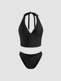 Cider - Halter Neckline Bikini Top and Bottom (Set of 2)