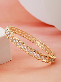 Saraf RS Jewellery - Gold Plated CZ Studded Minimal Bracelet