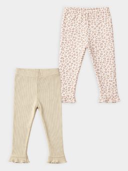 Mi Arcus - Cotton Solid & Printed Multi Legging (Pack of 2)