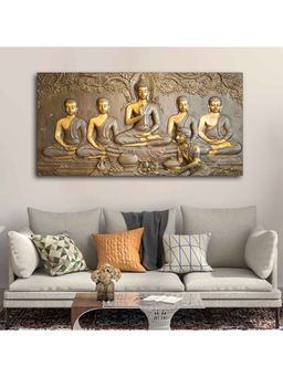 Vibecrafts - A Premium Golden Buddha Spiritual Canvas Wall Painting