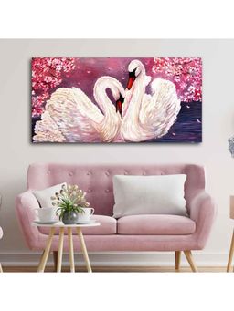 Vibecrafts - Romantic Couple of Swans Canvas Wall Painting