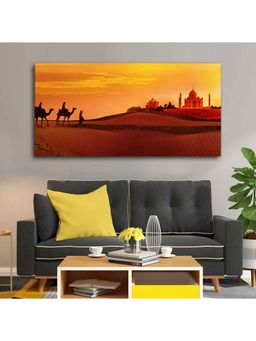 Vibecrafts - Beautiful Wall Painting of Camel Caravan Heading to Taj Mahal
