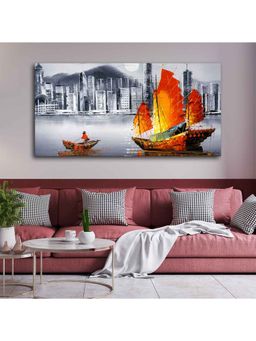 Vibecrafts - Premium Wall Painting of Victoria Harbor, Hong Kong