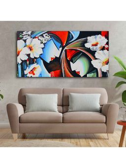 Vibecrafts - Canvas Wall Painting of Lord Radha Krishna Abstract Pattern