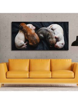 Vibecrafts - New Born Puppies Premium Canvas Wall Painting