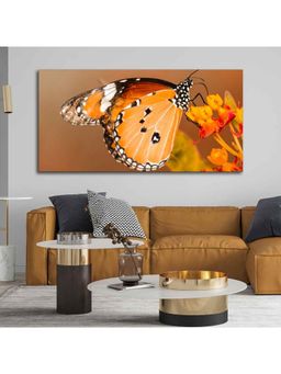 Vibecrafts - Premium Canvas Wall Painting of Beautiful Butterfly on Flower