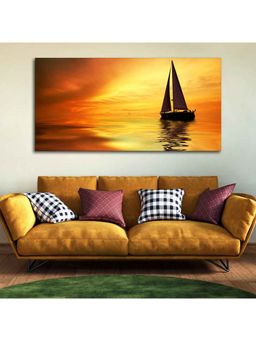 Vibecrafts - Sailing in Sunset Canvas Wall Painting