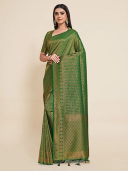 Mimosa - Women'S Kanjivaram Art Silk Saree With Unstiched Blouse