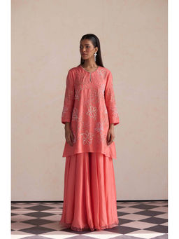 One Not Two - Coral Sharara with Kurti (Set of 2)