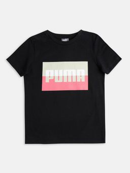 Puma - Graphic Box Logo Boys Black T-shirt