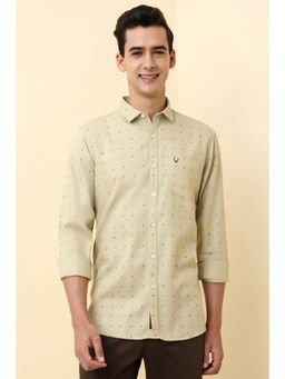 Allen Solly - Men's Beige Print Full Sleeves Casual Shirt